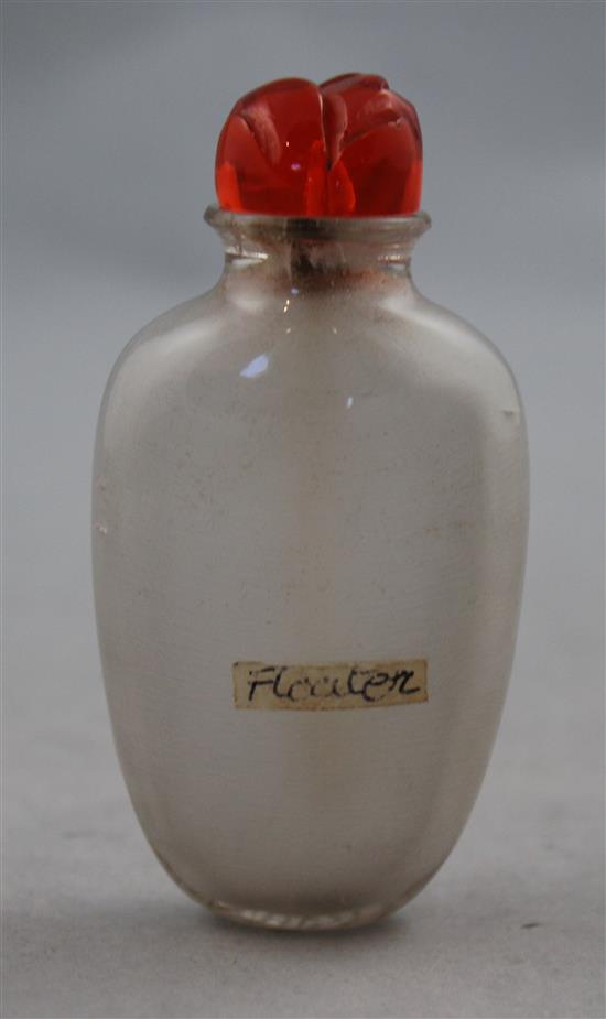 A Chinese rock crystal snuff bottle, 1850-1940, Richards no. 227